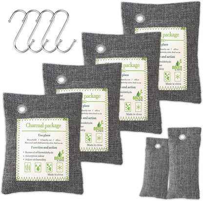 Activated Charcoal Odor Absorber, Bamboo Charcoal Air Purifying Bag. | Odor Deodorizer and Eliminator for Cars, Refrigerators, Shoes, Pets, Closets, and More.