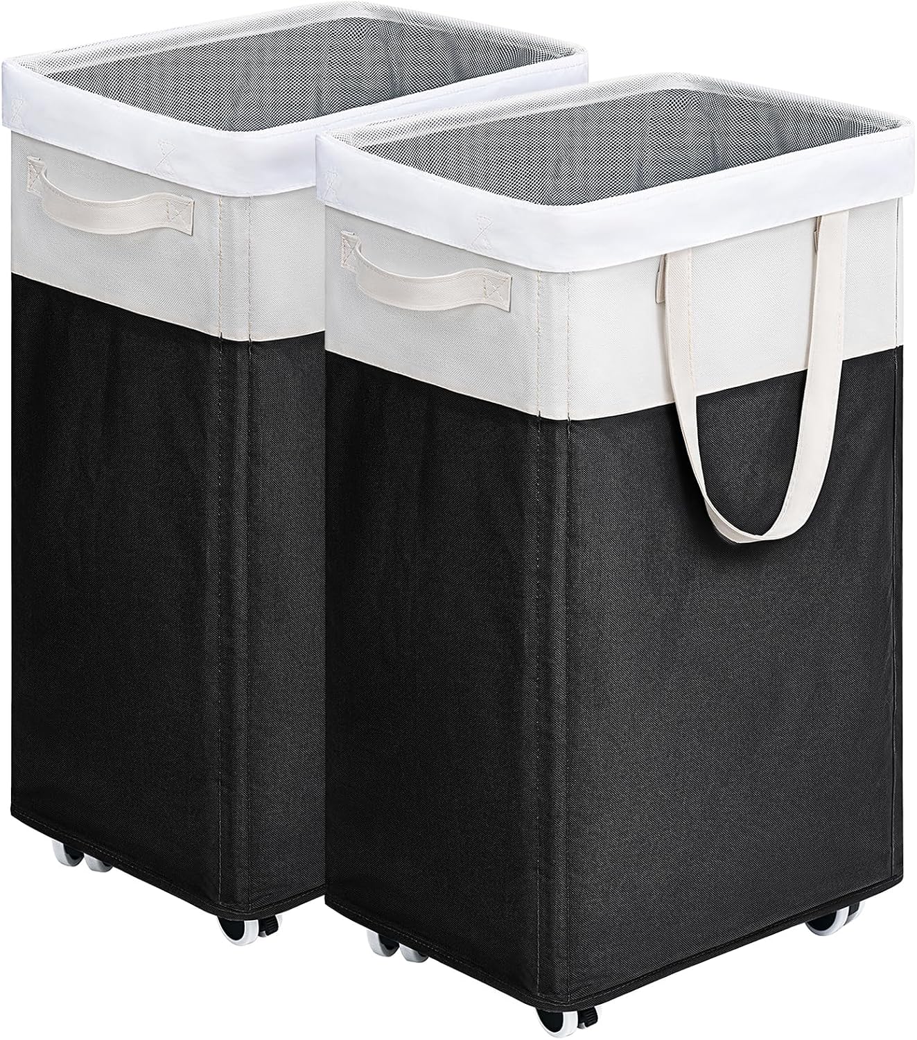 Goodpick 75L Laundry Basket with Wheels & Removable Wash Bag for Dorm | Rolling Laundry Basket with Handles for Dirty Clothes, Fodable Hamper for Laundry Room, Dorm Room Essentials, Grey