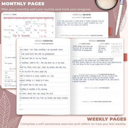 Clever Fox Self-Care Journal for Women, Daily Planner 5.8x8.3 Aquamarine | 3-month mental health journal, habit tracker, wellness journaling supplies for women & teen girls, gratitude & mood log