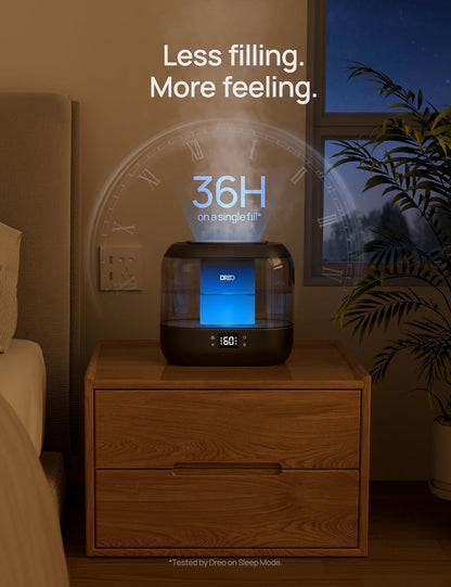 DREO Smart Humidifiers for Bedroom, 4L Cool Mist Humidifier