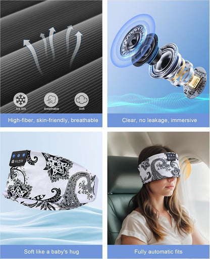 LOVE EYE Wireless Bluetooth 5.4 Sleep Headband Headphones for Side Sleeper