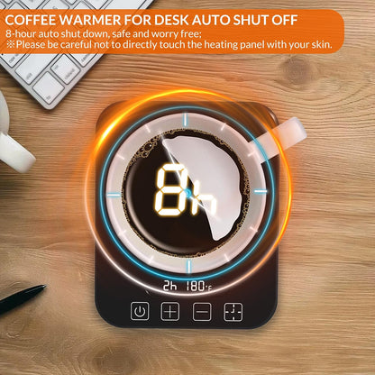 Coffee Mug Warmer, Cup Warmer with Auto Shut Off, Fast Bottle Warmers for All Bottles，3 Temp Settings, Multifunctional Bottle Warmer for Coffee, Beverage, Milk, Tea, Coffee Warmer Plate,Black