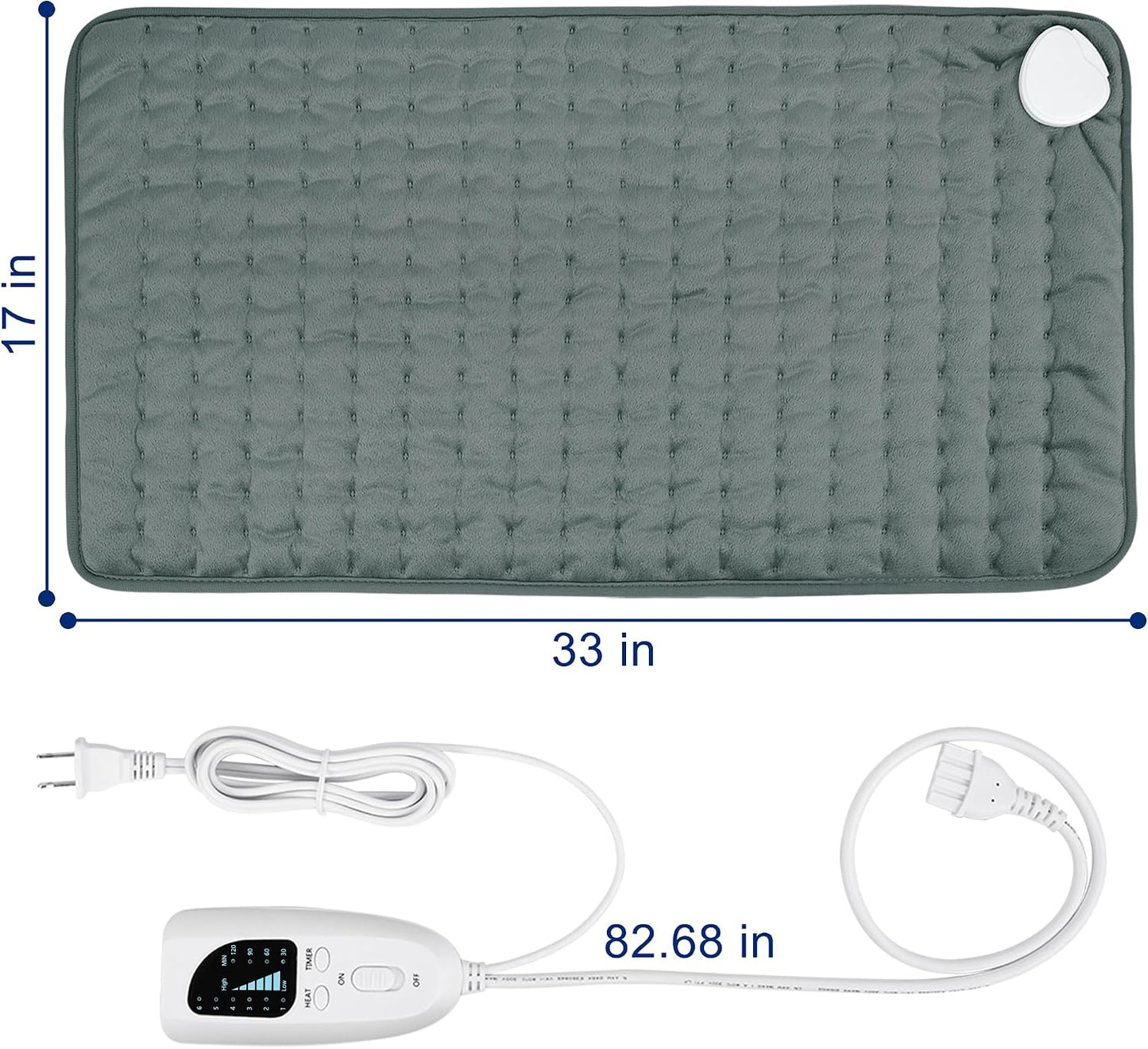 Electric Heating pad for Back Neck Shoulder Knee Arms Legs- Electric Heat Pads with 6 Heat Settings & Auto Shut Off Heat Heating Pad for Birthday Mother Father Girl Men Women
