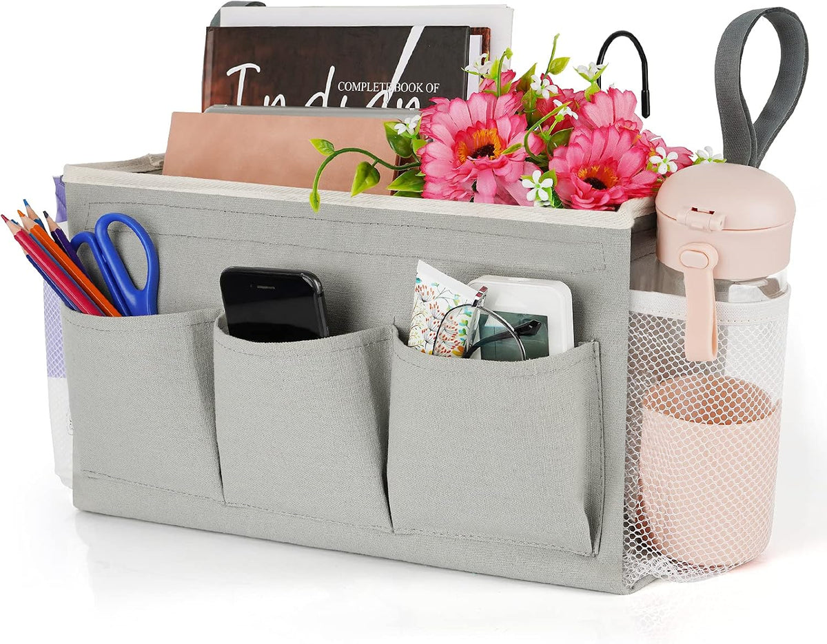 Lilithye Bedside Caddy, Bedside Storage Bag Hanging Organizer for Bunk Bed