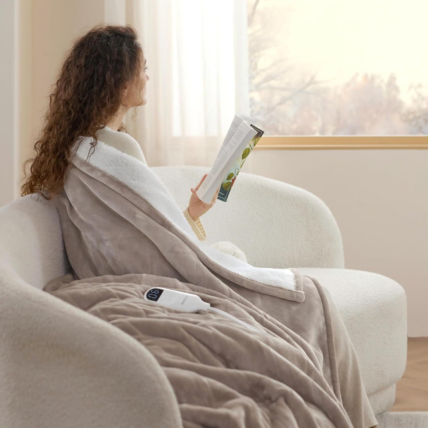 Bedsure Heated Blanket Throw Blanket with Preheat Function - Fast Heating Electric Blanket, Soft Flannel Throw with 6 Time Settings(Up to 10H), 6 Heating Settings, Gifts for Grandma (50"x60", Grey)