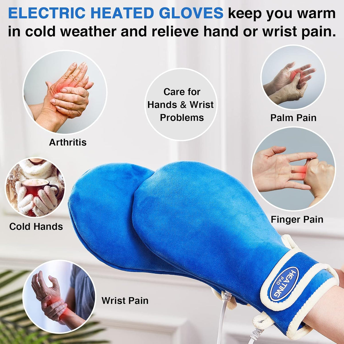 Cordless Foot Warmer with Heat and Massage - Rechargeable Heating Pad for Feet, 3 Temp & Vibration Levels, 60 Min Timer for Plantar Fasciitis, Ankle Pain, Cold Feet at Home, Office, Sleeping