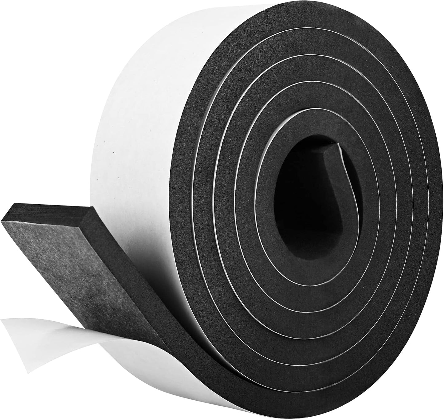 Kikerike Self Adhesive Foam Tape Weatherstrip 1/2In x 1/4In x 42Ft High Density Foam Insulation Strips Seal Weather Stripping with Strong Adhesive for Door and Window Sound Isolation Soundproofing