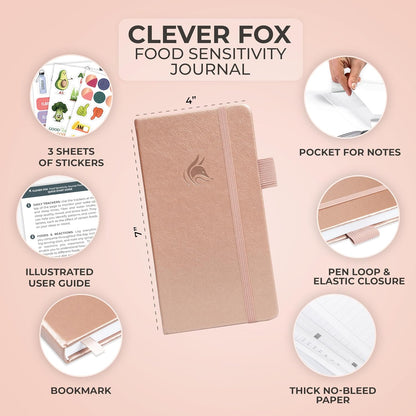 Clever Fox Food Sensitivity Journal & Symptom Diary, 8.5x11 Purple