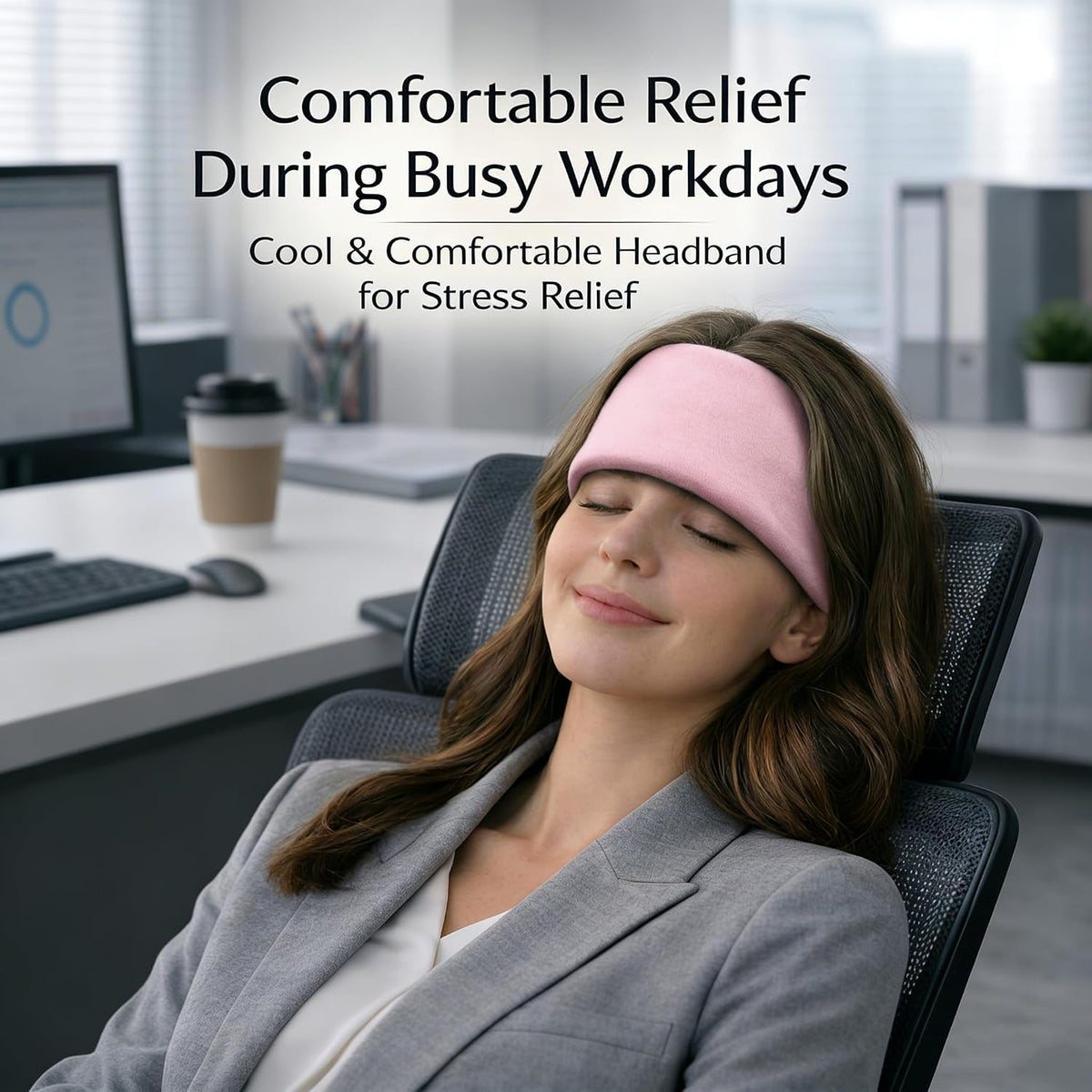 Crimmy Migraine Relief Cap, Headache Ice Pack Headband, Cold Face Eye Mask
