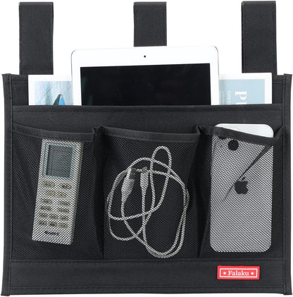 Hanging Bedside Caddy,Bedside Organizer Caddy for Bed Rails(4 Pockets-Grey)