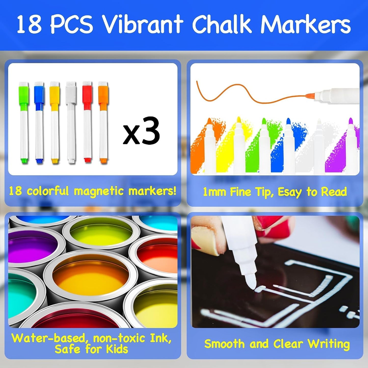 PigPotParty 2-in-1 Acrylic Magnetic Chore Chart for 2 Kids, Large 16x12 in | Clear Dry Erase Fridge Chore Board for Teens, Roommates; Vibrant Layout; Embedded Magnets; 12 Wet-Erase Markers and Towel