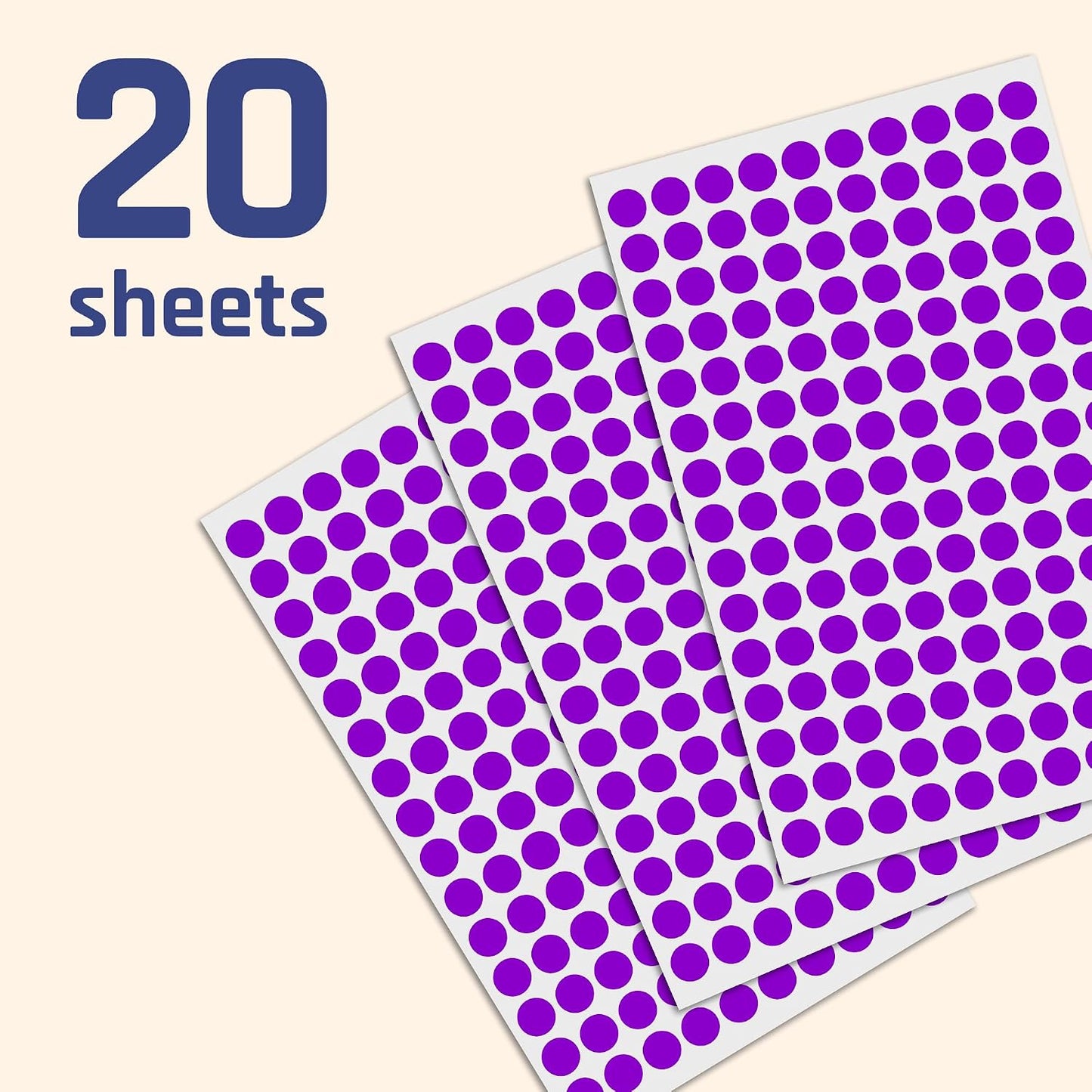 3000 Pieces, Small Colored Dot Round Stickers Labels - 10 Colors, 0.375"