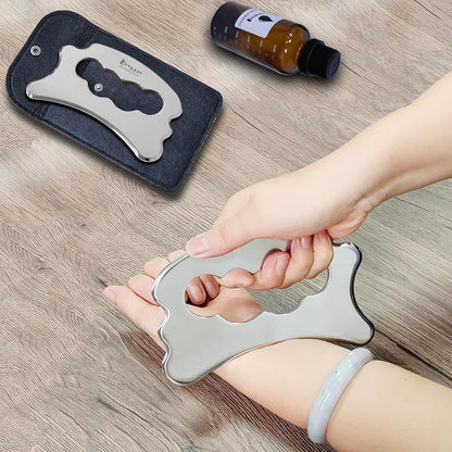 BYYDDIY Stainless Steel Gua Sha Derma Edge Massage Tools-Scraping Massage Tools,Muscle Scraper Tool (D2)