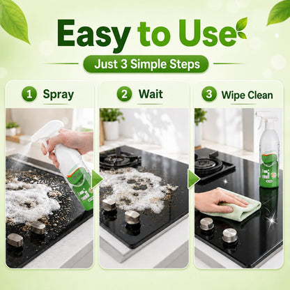 Upgrade Kitchen Spray Cleaner, Multi-Purpose Heavy Duty Grill Cleaner Foam | New Effective Stubborn Grease, Cooktop Degreaser, Professional Grease Remover Cleaning Spray for Oven, Range Hood, Sink