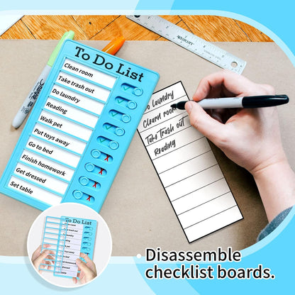 Chore Chart To Do List Adhd Tools for Kids and Adults Sliding Morning Routine Chart for Kids Detachable RV Checklist Board Reusable My Chores Checklist Task Board