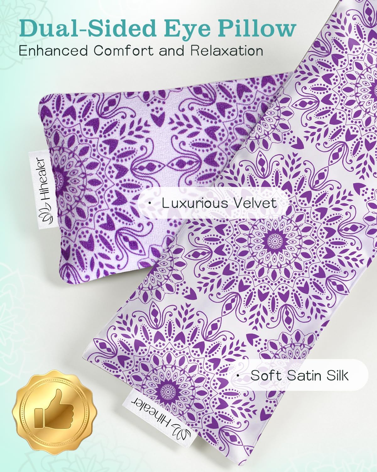 Hihealer Lavender Eye Pillow for Relaxation, Yoga, Sleep, Weighted Eye Mask