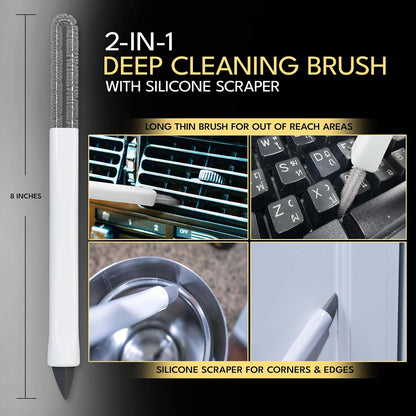 Grout Cleaning Brush Set (4 Pcs) Heavy Duty Hand Grout Scrub Brush & Detail Cleaning Brush Set for Baseboards,Floor, Corners, Shower, Bath Tub & Tiles