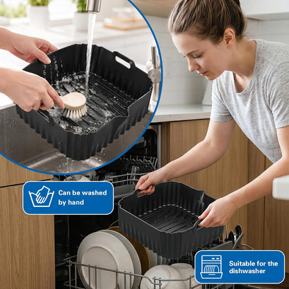 Silicone Air Fryer Liners for COSORI Iconic Stainless Steel 6.5 Qt 2 Pack