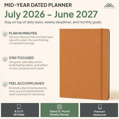 Dated, 2026 Planner, 5.8” x 8.3” - The #1 Productivity Planner to Achieve Your 2026 Goals - Planner 2026-2027 by PRODUCTIVITY STORE (A5, GREY)