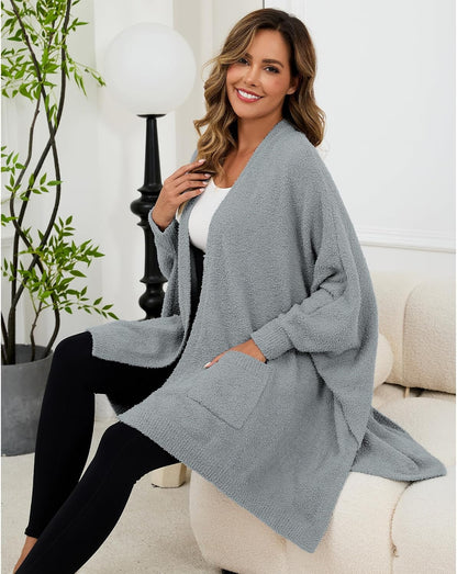 Wearable Blanket Sherpa Poncho Unique Office Work Warm Cozy Shawl TV Throw Blankets, Plush Cape Wrap for Adults