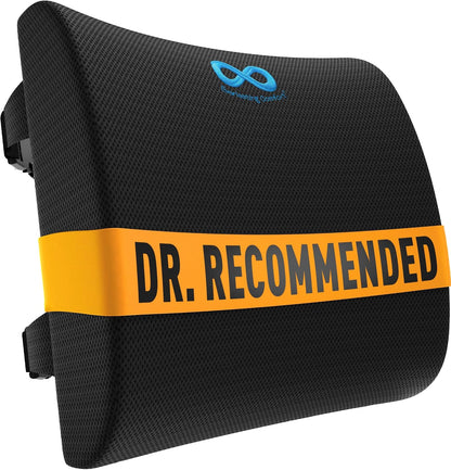 Everlasting Comfort Lumbar Support Pillow for Office Chair - Improves Posture, Promotes Back Pain Relief - Superior Back Support for Gaming and Desk Chairs - Lumbar Pillow for Car, Couch