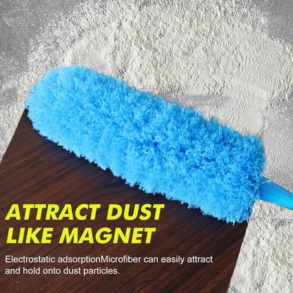 4PCS Microfiber Duster Kit, 3 in 1 Microfiber Dusters Retractable Gap Dust Cleaner and Chenille Duster with 83 inches Extra Long Extension Pole for Cleaning Ceiling Fan, High Ceiling