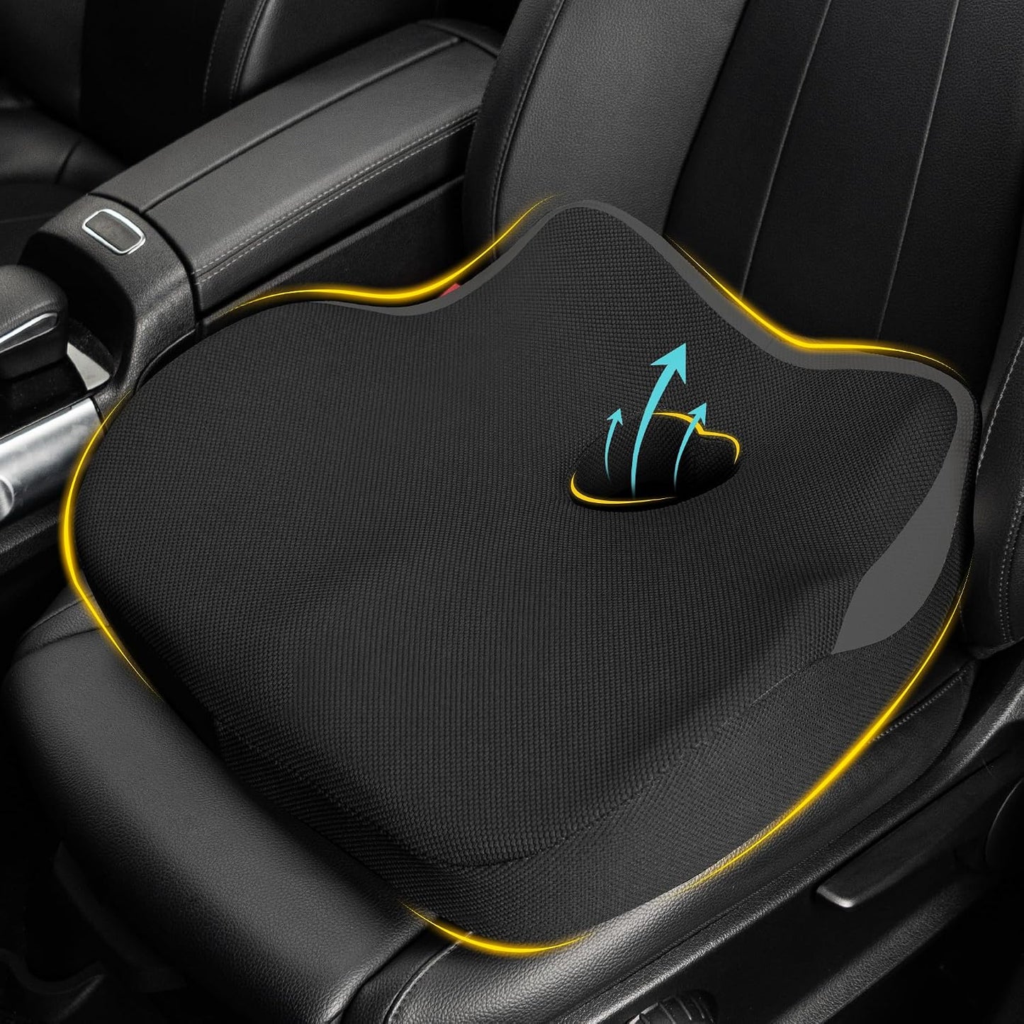 Allaboutsla Car Seat Cushion for Driving, Car Seat Pillow for Short Drivers | Ergonomic Memory Foam Seat Cushion for Pain Relief, Adult Booster Seat for Car, Butt Cushion for Car, Truck, Office, B&G