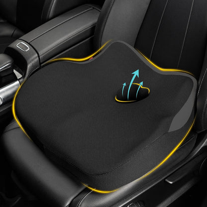 Allaboutsla Car Seat Cushion for Driving, Car Seat Pillow for Short Drivers | Ergonomic Memory Foam Seat Cushion for Pain Relief, Adult Booster Seat for Car, Butt Cushion for Car, Truck, Office, B&G
