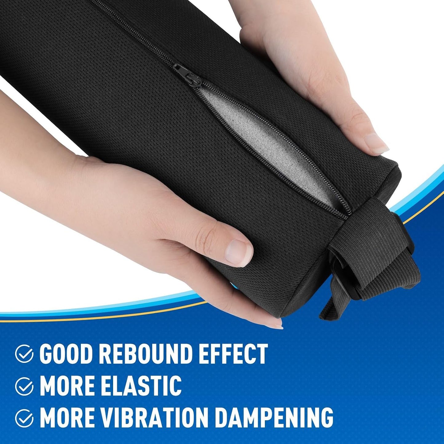 CushZone Lumbar Roll Support Pillow, Memory Foam Back Cushion, Black | Helps Relieve Back Pain & Supports Posture,Adjustable Strap Fits Office,Car & Gaming Chairs,Washable Cover