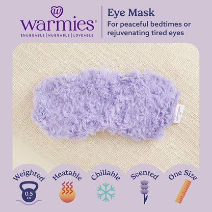 warmies Microwavable Eye Mask for Warmth & Comfort - Heating & Cooling Compress for Calming Relaxation - Weighted & Heated Eye Mask with Scented Lavender for Sleeping - Snowy