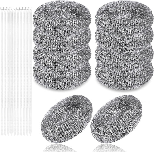 Lint Traps for Washing Machine Hose, Stainless Steel Washing Machine Drain Lint Trap, 10PCS Lint Catcher for Washer Machine with 10PCS Cable Ties, for Filter Out Cotton Fluff, Paper Scraps, Hair, Etc