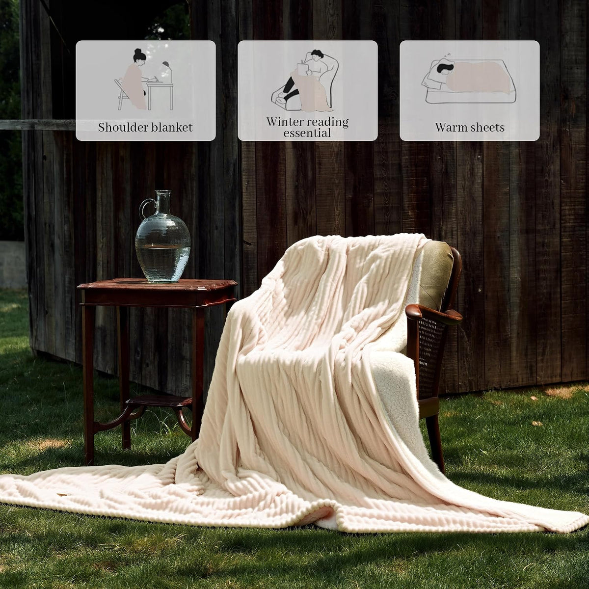 Texciting Heated Blanket 50"X60",Soft Electric Blanket,ETL Certified,Grey