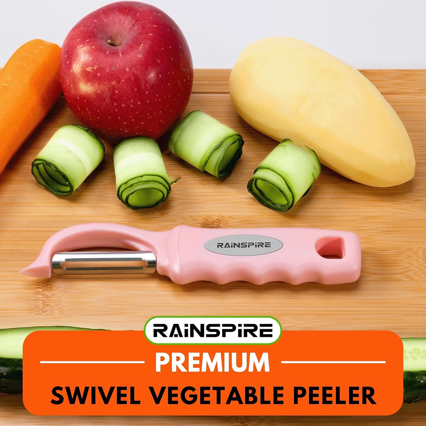 Rainspire Vegetable Peeler Potato Peelers for Kitchen, Sharp Stainless Steel Blades Veggie, Comfortable Handle Fruit Peeler, Carrot Peeler Apple Peeler Dishwasher Safe Black, 1-Pack
