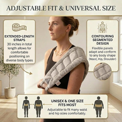 Microwavable Deluxe Body Wrap, 30" x 6" | 30" x 6" Flexible Therapeutic Thermal Compress, Reusable Moist-Heat Heating Pad for Neck, Shoulders, Back & Body