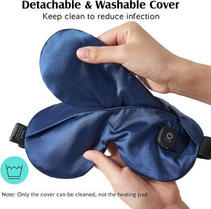 YFONG Cordless Heated Eye Mask for Dry Eyes, Warm Eye Compress, Black