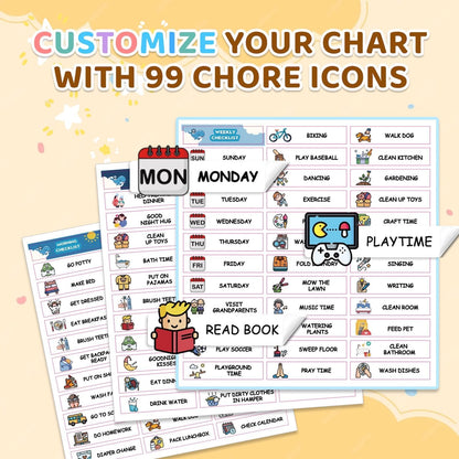 2 in 1 Upgraded Slider Gingerbread Chore Chart for Kids, Magnetic Kids Chore Chart for 2 Kids, Dry Erase Morning/Bedtime Routine Chart for Kids Toddlers Teens Adult, Visual Schedule for Kid
