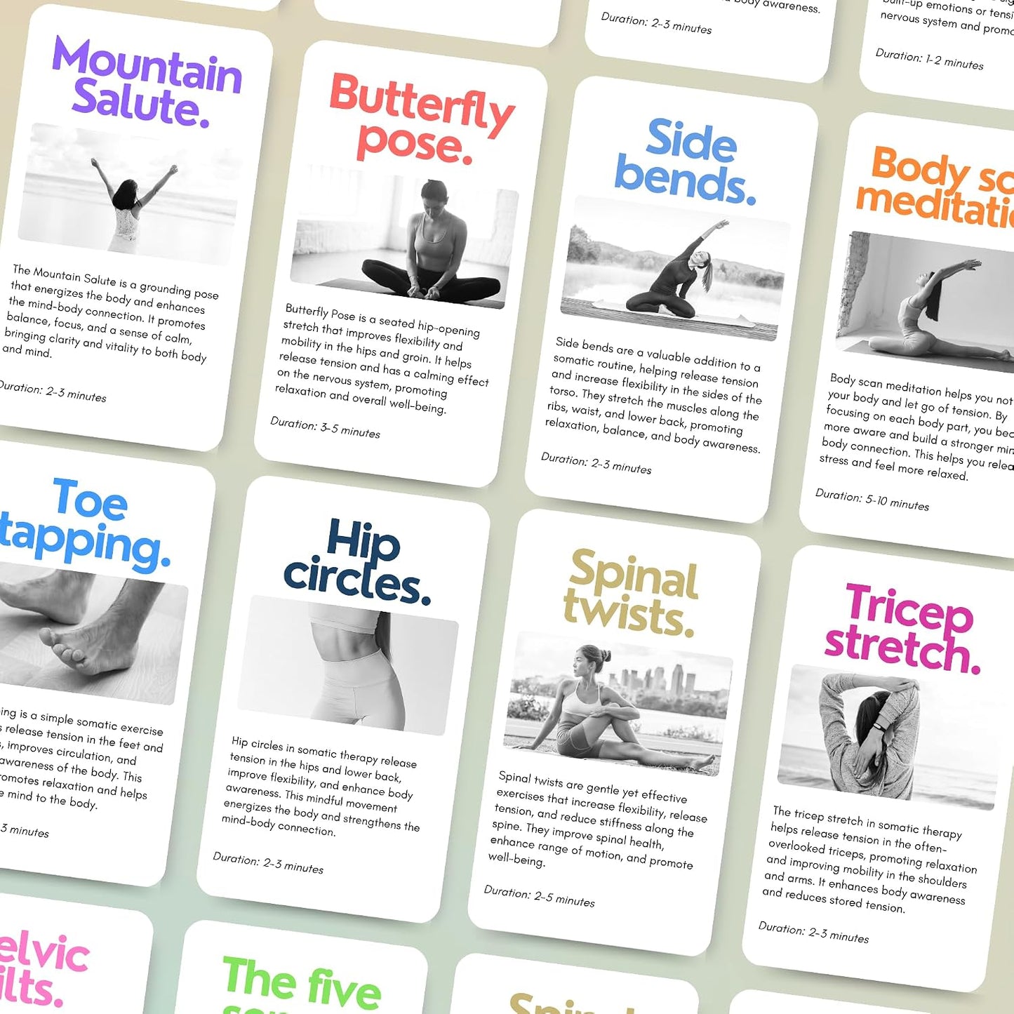 CATCHYOURDREAMS Somatic Therapy Exercise Cards: 42 Simple Practices to Reduce Stress, Release Tension, and Reconnect with Your Body Anytime, Anywhere