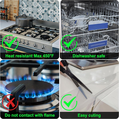 Silicone Stove Counter Gap Cover - 25 Inch Gap Filler 2 Pack Black | Long gap filler seals spills between kitchen appliances Stovetop oven countertop; stove gap cover, gas stove side gap covers