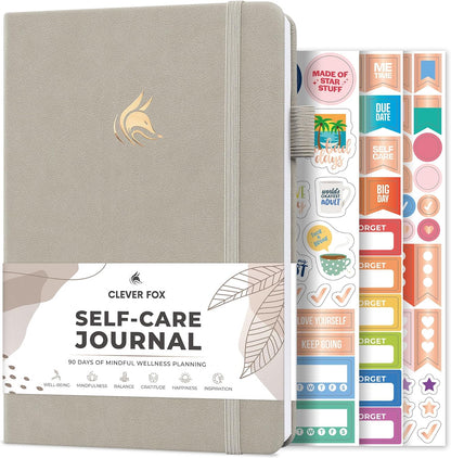 Clever Fox Self-Care Journal for Women, Daily Planner 5.8x8.3 Mystic blue