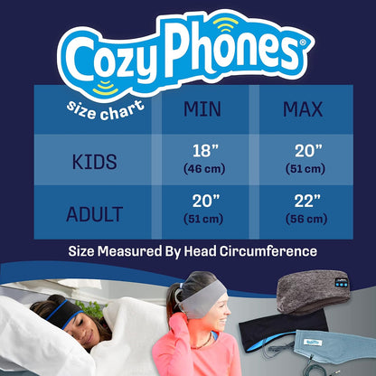 CozyPhones Fleece Sleep Headphones, Wired Over Ear, Black