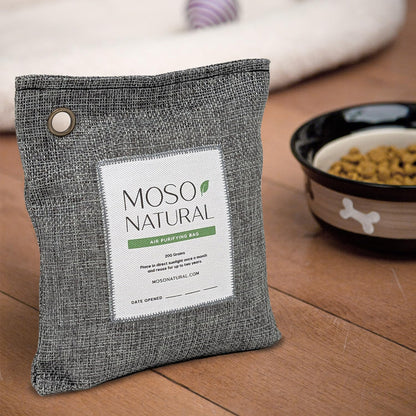 Moso Natural Air Purifying Bag 200g, Charcoal Odor Absorber, Car Odor Eliminator & Closet Deodorizer for Home & Pet, Lasts 2 Years, Unscented Bamboo Charcoal Bags, HGTV Editors' Pick