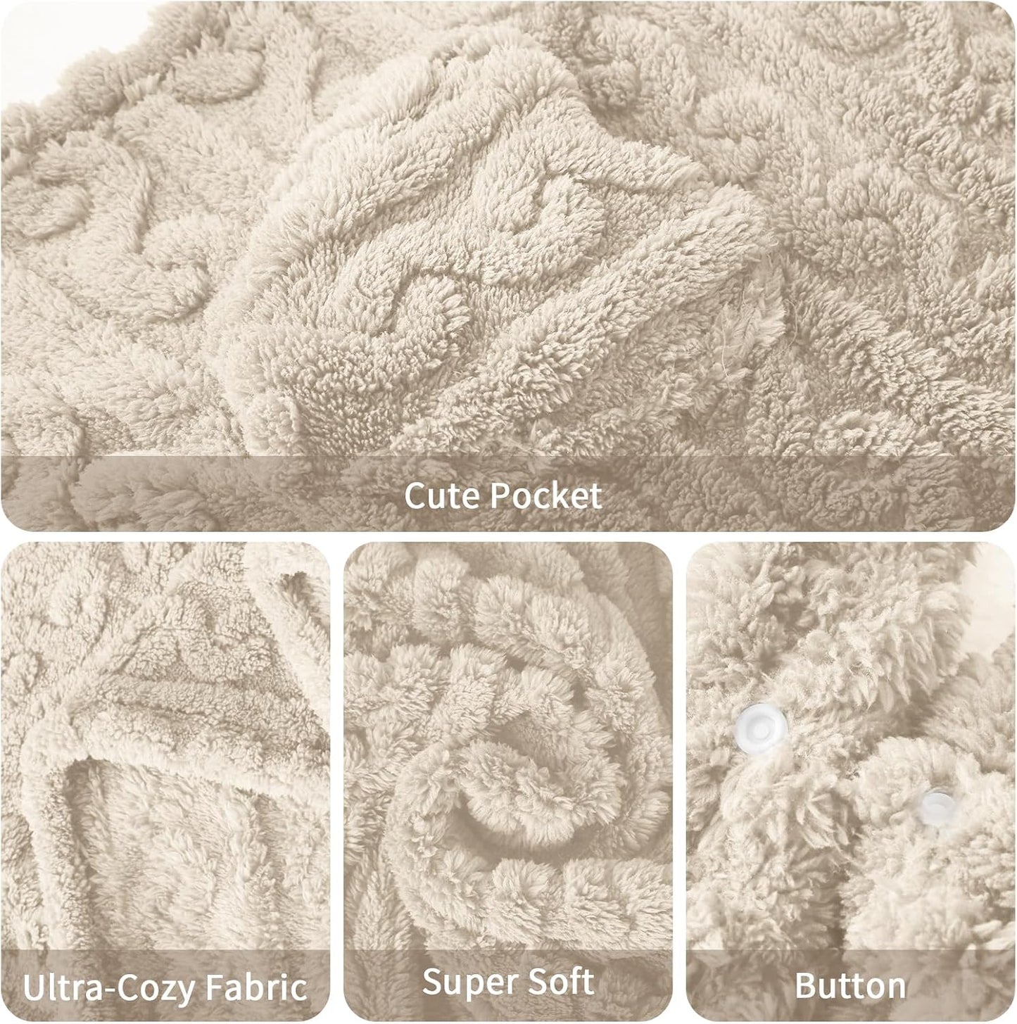 Wearable Blanket Sherpa Fleece Shawl Blanket with Pockets Blanket Poncho Cape for Adults, Cozy Shawl TV Throw Blankets