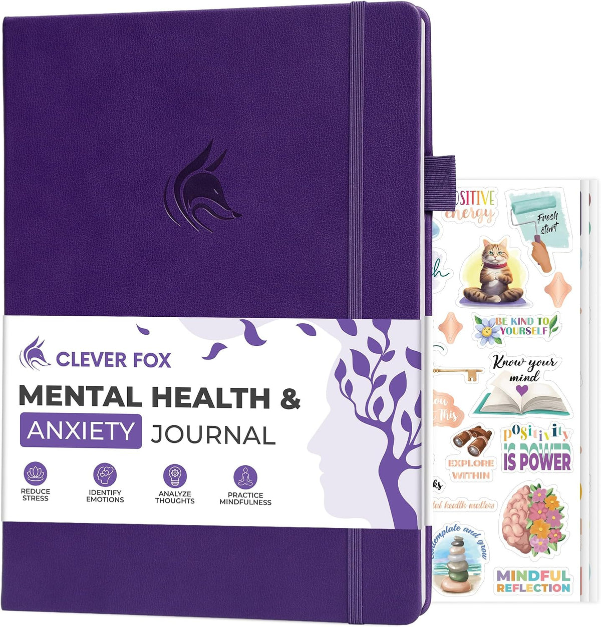 Clever Fox Mental Health & Anxiety Journal CBT Prompts 5.8x8.3 Lavender