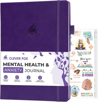 Clever Fox Mental Health & Anxiety Journal CBT Prompts 5.8x8.3 Lavender