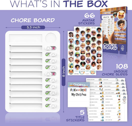 Chore Chart for Kids – Daily Routine Chart for Kids with Checklist & Stickers, Magnetic Kids Chore Chart – 360 Pcs Set of Chore Board Visual Schedule for Kids with Autism & Best ADHD Tools for Kids