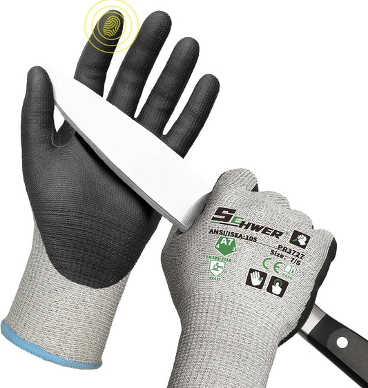 Schwer ProGuard A7 Cut Resistant Work Gloves for High Risk Work, PR3727, L | Reinforced Thumb, Non PFAS, Touch-screen, for WoodWorking, Precision Tasks, Electronic Maintenance, Machining, Fishing