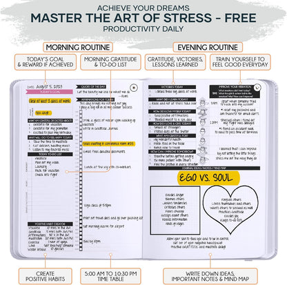 Freedom Mastery Daily Journal of Gratitude, Productivity & Habit Tracker | Undated 90-Day Planner with Daily Reflection, Mindfulness, Positivity, Vision Board & Stickers, Gratitude Journal for Women