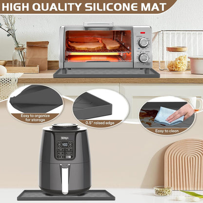 Silicone Heat Resistant Mat For Air Fryer-18''x15''x0.5''Perfect for Ninja,Cosori,Chefman and Most Air Fryers Bottom Silicone air fryer accessories-Protects Countertops From Damage and Scratches