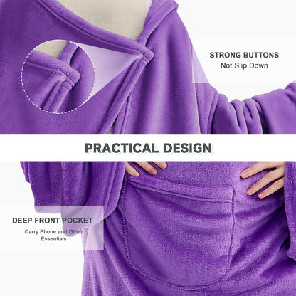 IFNOW Fleece Wearable Blanket with Sleeves, Oversized Snuggle Robe