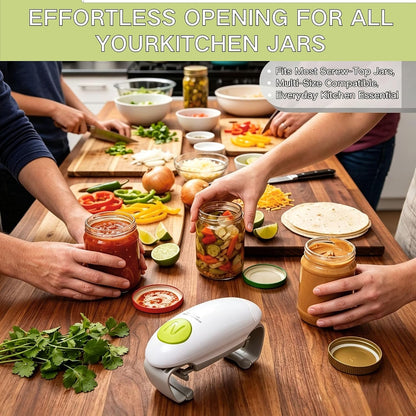Electric Jar Opener, Automatic One-Touch Jar Opener with Upgraded Dual-Grip, 3-Second Fast Motor Kitchen Gadget for Seniors with Arthritis and Weak Hands